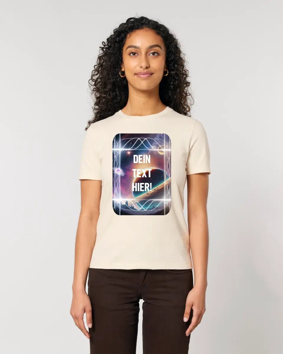 Textblock • Universum • Ladies Premium T - Shirt XS - 2XL aus Bio - Baumwolle für Damen • Exklusivdesign • personalisiert - HalloGeschenk.de