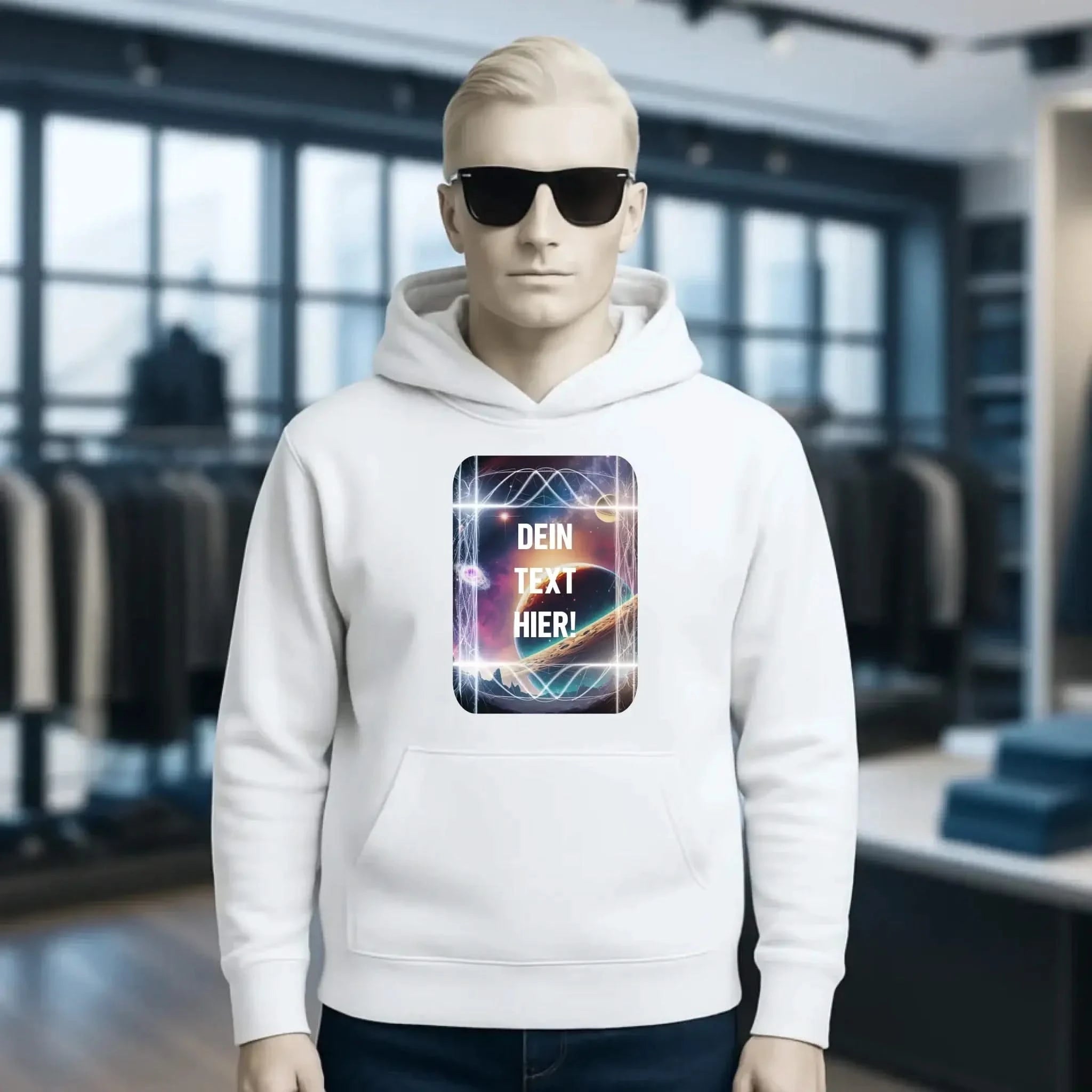 Textblock • Universum • Unisex Premium Hoodie XS-5XL aus Bio-Baumwolle für Damen & Herren • Exklusivdesign • personalisiert
