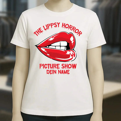 The Spooky, Ducky oder Lippsy Horror Picture Show + Name • Ladies Premium T-Shirt XS-2XL aus Bio-Baumwolle für Damen • Exklusivdesign • personalisiert • Halloween