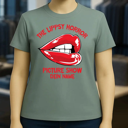 The Spooky, Ducky oder Lippsy Horror Picture Show + Name • Ladies Premium T-Shirt XS-2XL aus Bio-Baumwolle für Damen • Exklusivdesign • personalisiert • Halloween