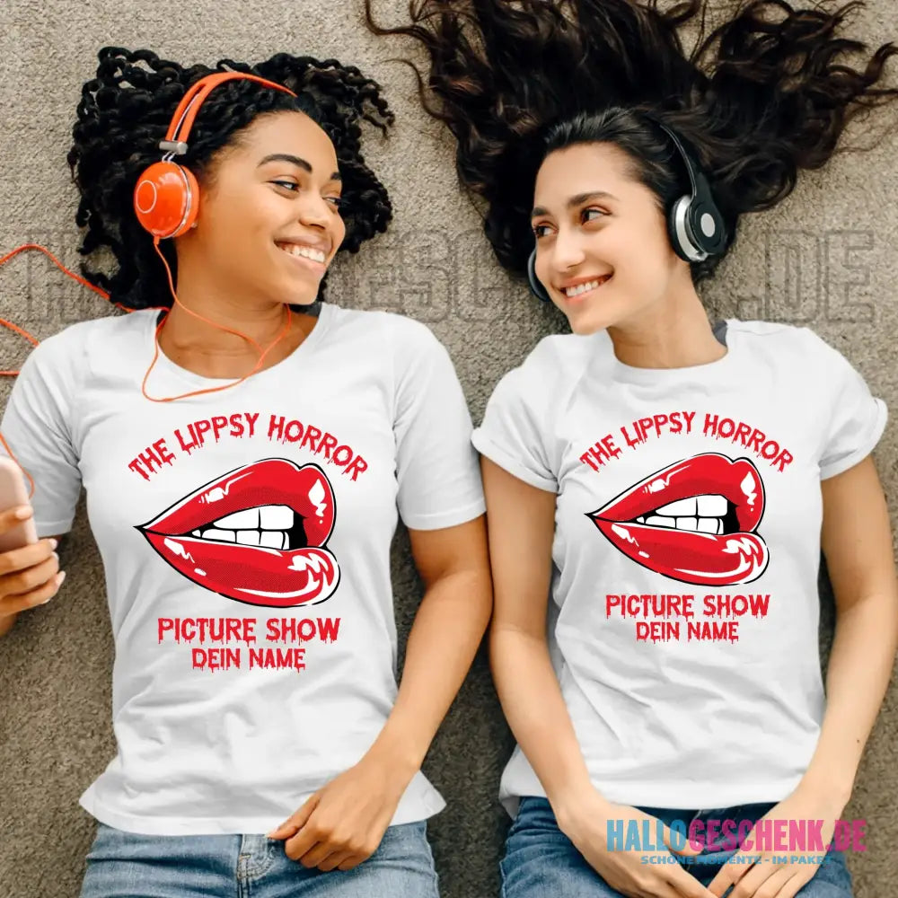 The Spooky, Ducky oder Lippsy Horror Picture Show + Name • Ladies Premium T-Shirt XS-2XL aus Bio-Baumwolle für Damen • Exklusivdesign • personalisiert • Halloween