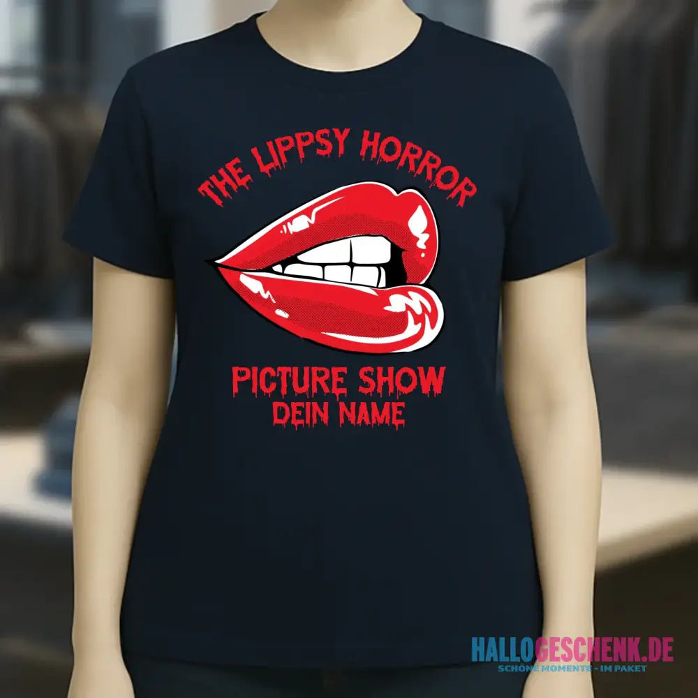 The Spooky, Ducky oder Lippsy Horror Picture Show + Name • Ladies Premium T-Shirt XS-2XL aus Bio-Baumwolle für Damen • Exklusivdesign • personalisiert • Halloween