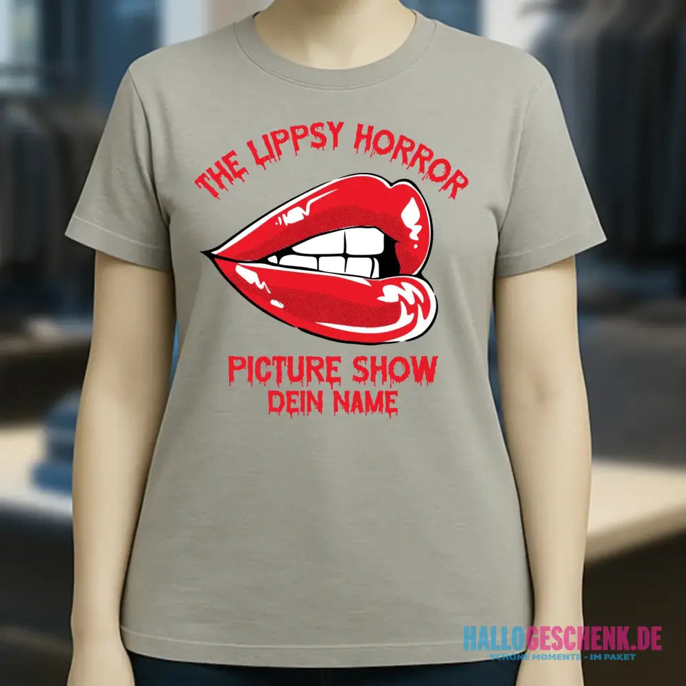 The Spooky, Ducky oder Lippsy Horror Picture Show + Name • Ladies Premium T-Shirt XS-2XL aus Bio-Baumwolle für Damen • Exklusivdesign • personalisiert • Halloween