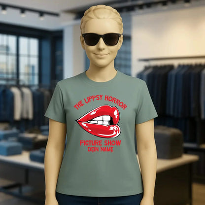 The Spooky, Ducky oder Lippsy Horror Picture Show + Name • Ladies Premium T-Shirt XS-2XL aus Bio-Baumwolle für Damen • Exklusivdesign • personalisiert • Halloween
