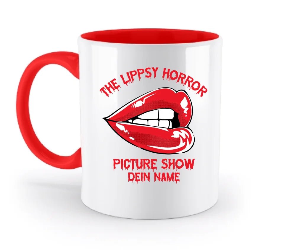 The Spooky, Ducky oder Lippsy Horror Picture Show + Name • zweifarbige Tasse (spülmaschinengeeignet) • Exklusivdesign • personalisiert • Halloween von HalloGeschenk.de