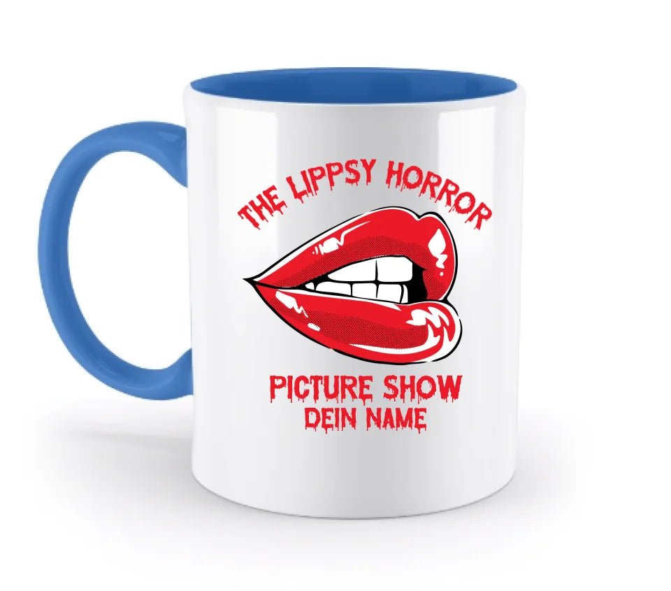 The Spooky, Ducky oder Lippsy Horror Picture Show + Name • zweifarbige Tasse (spülmaschinengeeignet) • Exklusivdesign • personalisiert • Halloween von HalloGeschenk.de