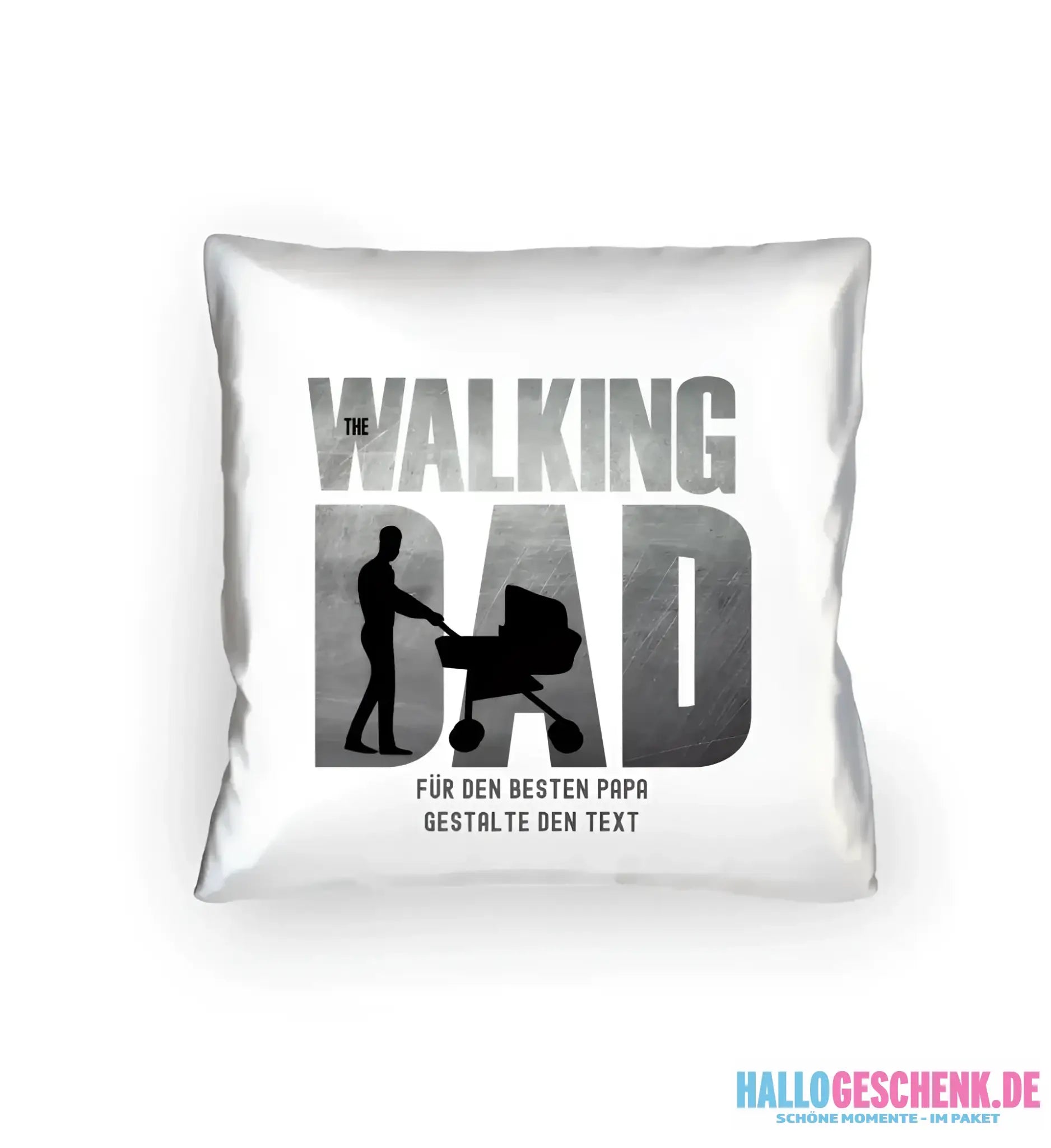 The Walking Dad 1 • Kissen 40x40 cm • Motivprodukt • personalisiert - Kissen 40x40 cm / White / 40cm-x-40cm