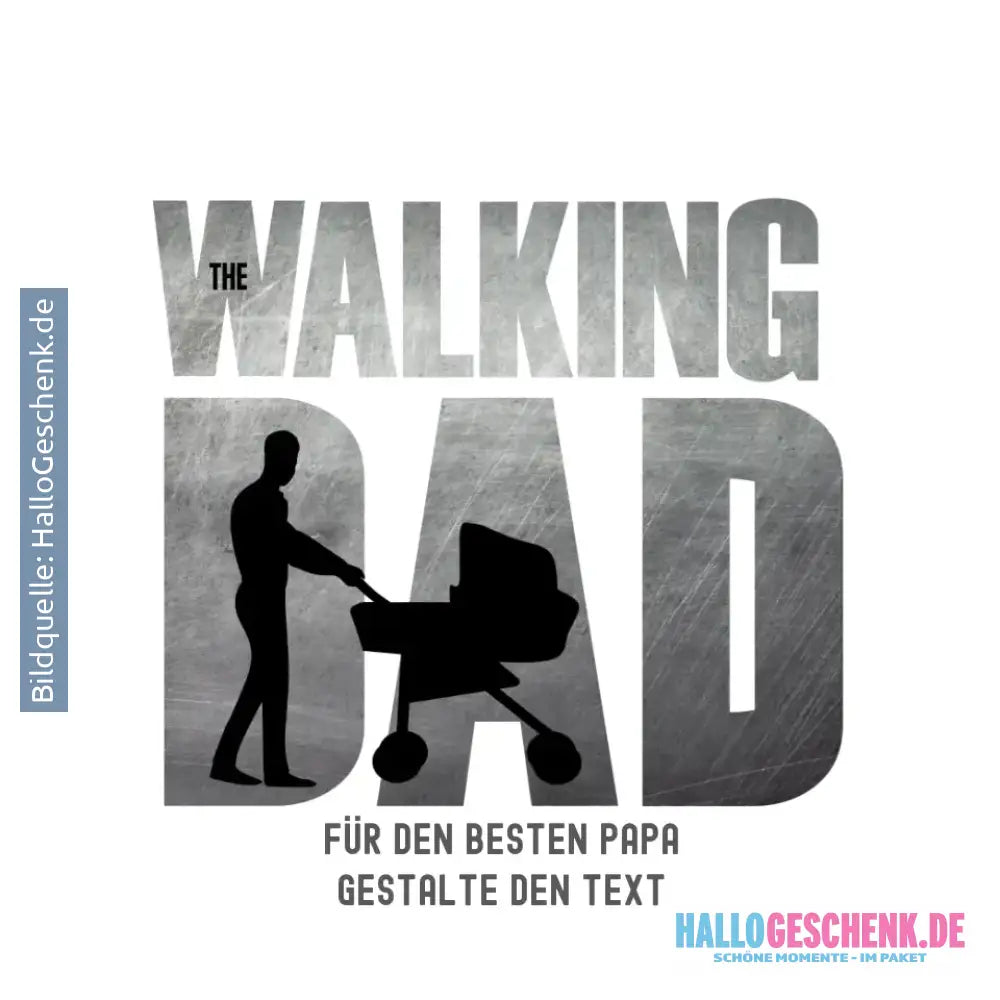 The Walking Dad 1 • STICKER 20x20 cm (Aufkleber) • Motivprodukt • personalisiert - White / OneSize / ausgestanzter