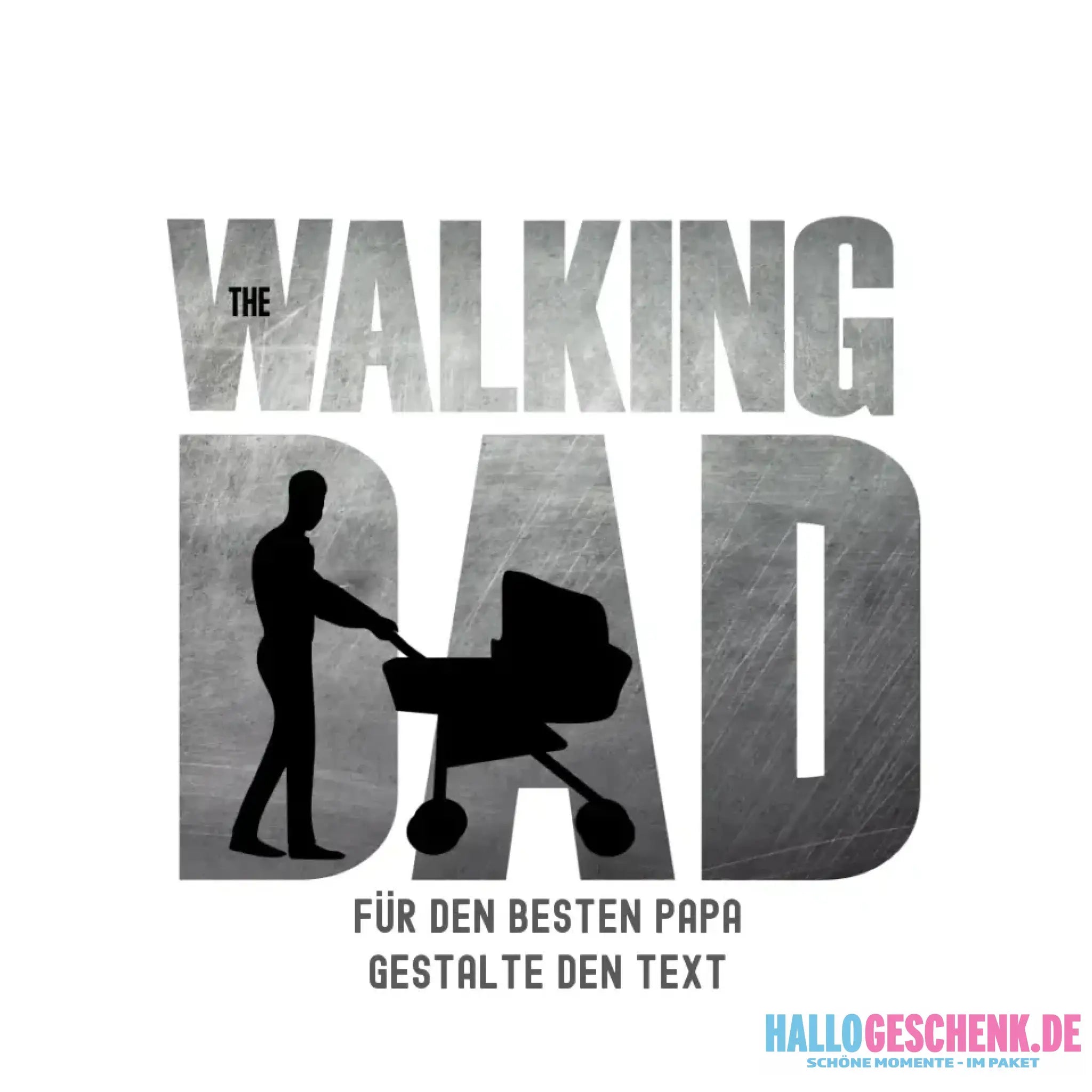 The Walking Dad 1 • STICKER 20x20 cm (Aufkleber) • Motivprodukt • personalisiert - White / OneSize / ausgestanzter