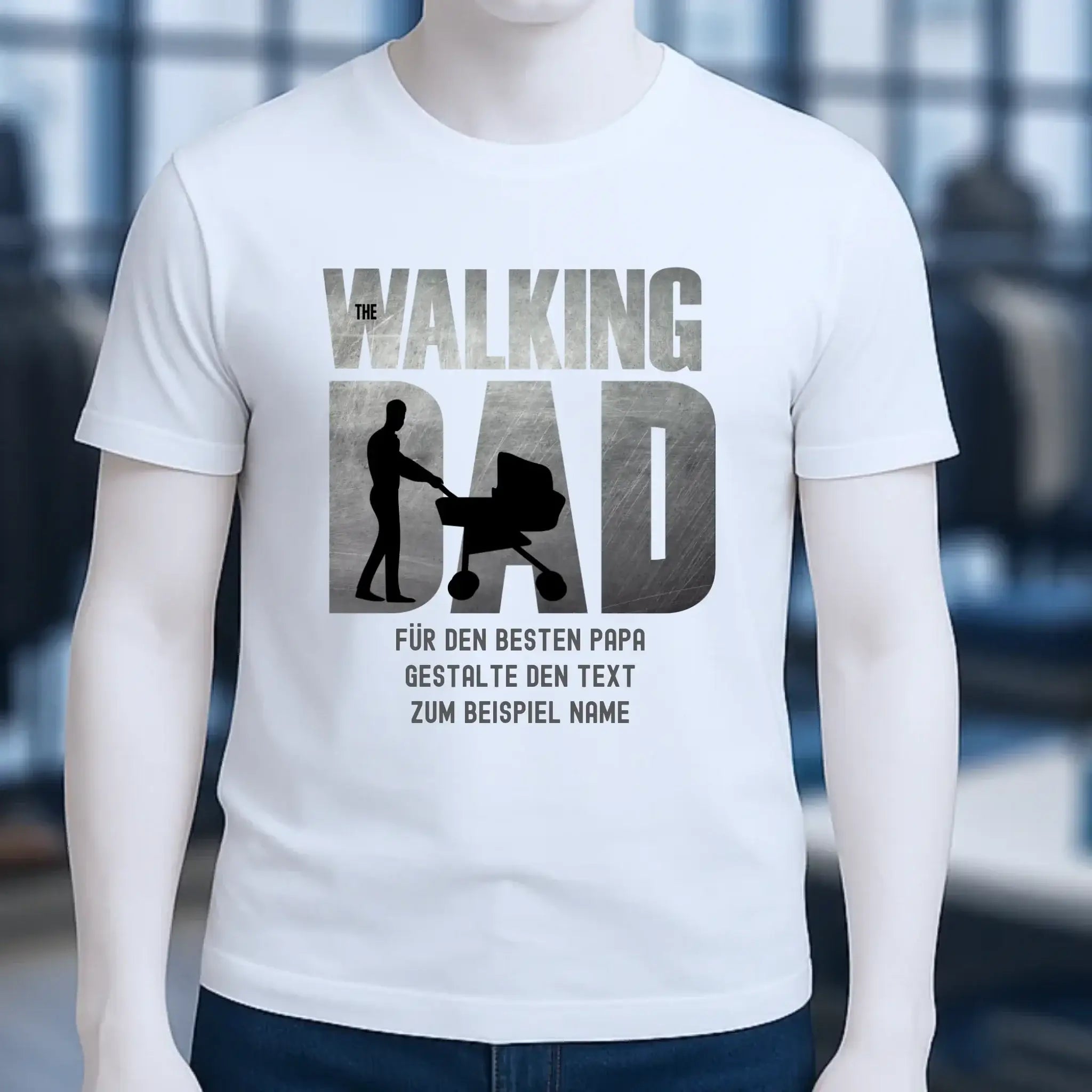 The Walking Dad 1 • Unisex Premium T-Shirt XS-5XL aus Bio-Baumwolle für Damen & Herren • Motivprodukt • personalisiert