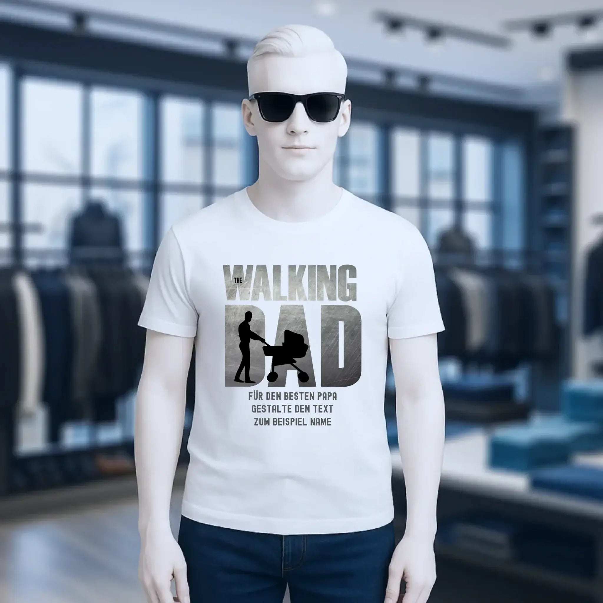 The Walking Dad 1 • Unisex Premium T-Shirt XS-5XL aus Bio-Baumwolle für Damen & Herren • Motivprodukt • personalisiert