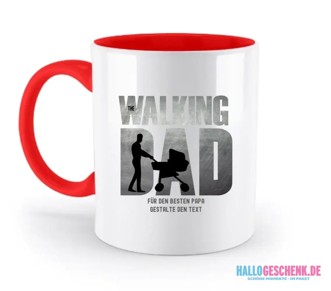 The Walking Dad 1 • zweifarbige Tasse • Motivprodukt • personalisiert - zweifarbige Tasse • spülmaschinengeeignet