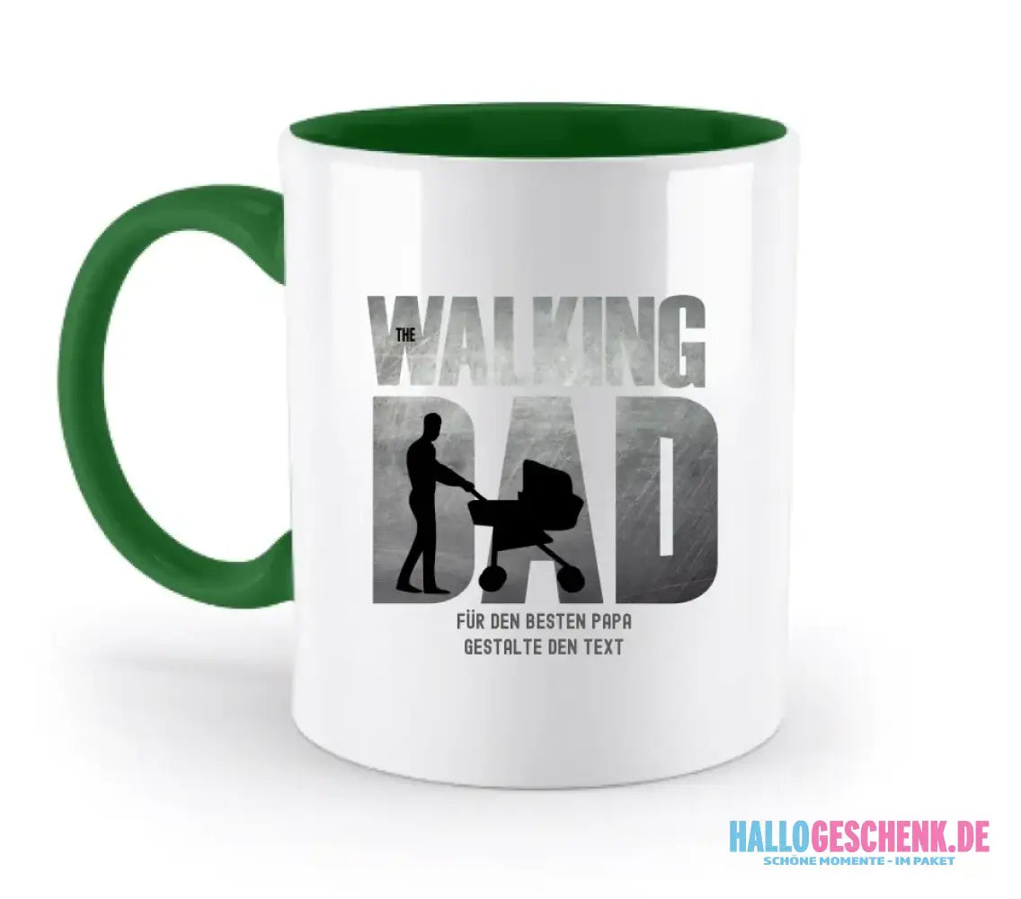The Walking Dad 1 • zweifarbige Tasse • Motivprodukt • personalisiert - zweifarbige Tasse • spülmaschinengeeignet