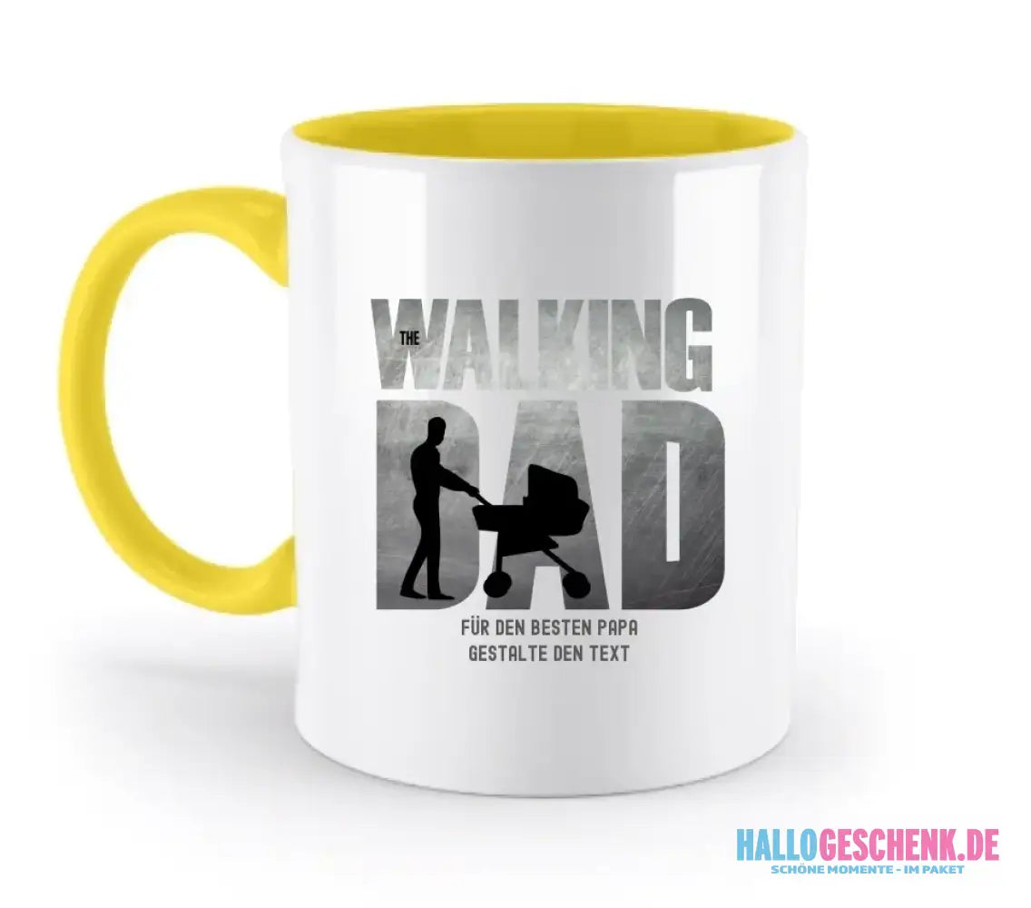 The Walking Dad 1 • zweifarbige Tasse • Motivprodukt • personalisiert - zweifarbige Tasse • spülmaschinengeeignet