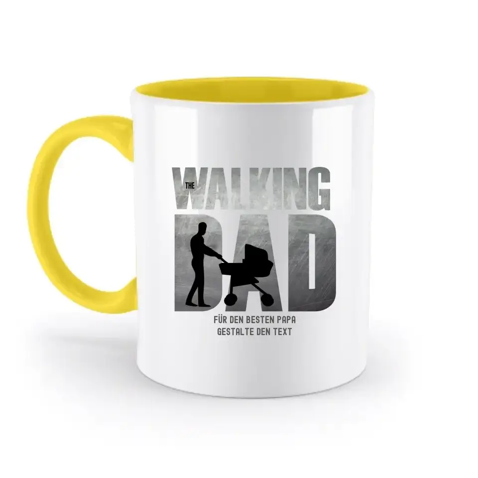 The Walking Dad 1 • zweifarbige Tasse • Motivprodukt • personalisiert - zweifarbige Tasse • spülmaschinengeeignet