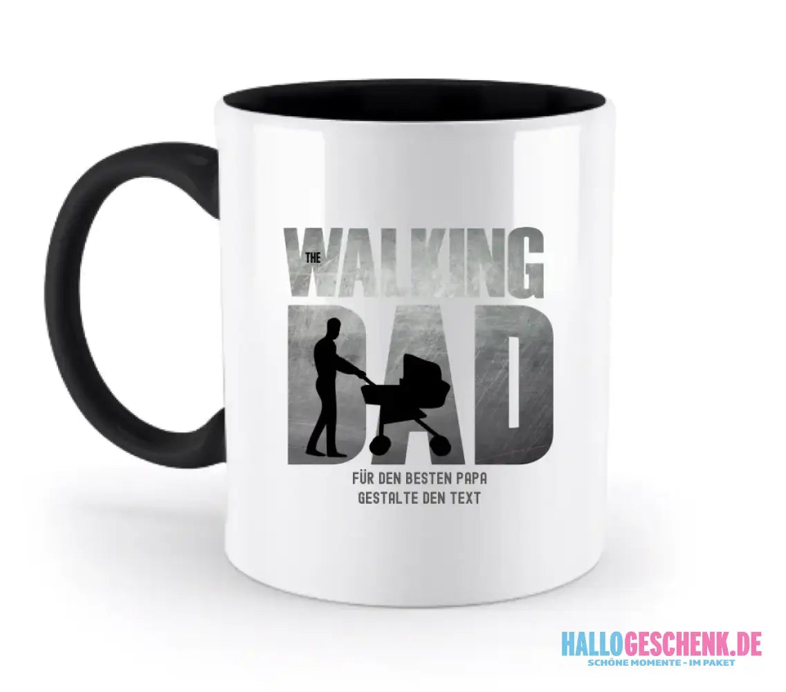 The Walking Dad 1 • zweifarbige Tasse • Motivprodukt • personalisiert - zweifarbige Tasse • spülmaschinengeeignet