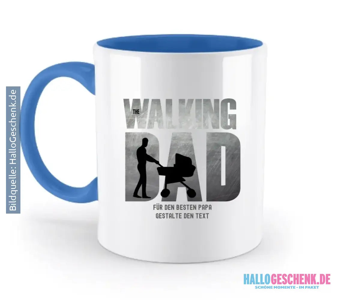 The Walking Dad 1 • zweifarbige Tasse • Motivprodukt • personalisiert - zweifarbige Tasse • spülmaschinengeeignet