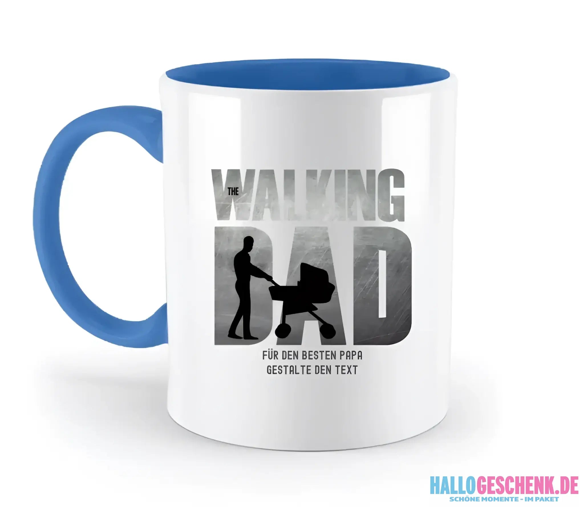 The Walking Dad 1 • zweifarbige Tasse • Motivprodukt • personalisiert - zweifarbige Tasse • spülmaschinengeeignet