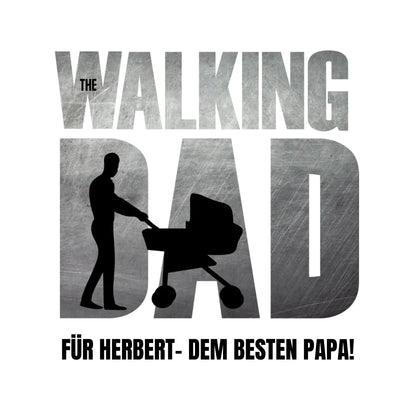 The Walking Dad mit Wunschtext • 2 Motive verfügbar (personalisierbare Motive) - Sticker 20x20 cm (ausgestanzt) / White