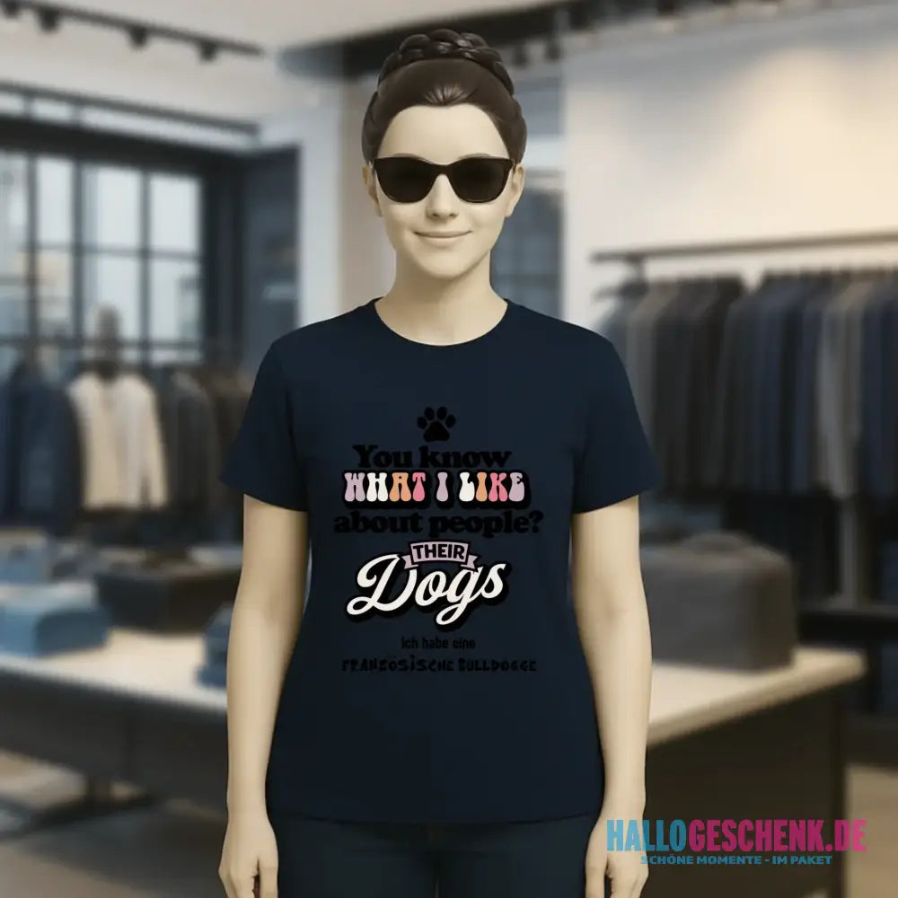 Their Dogs • Hund • Passe den Text an • Ladies Premium T-Shirt XS-2XL aus Bio-Baumwolle für Damen • Exklusivdesign • personalisiert