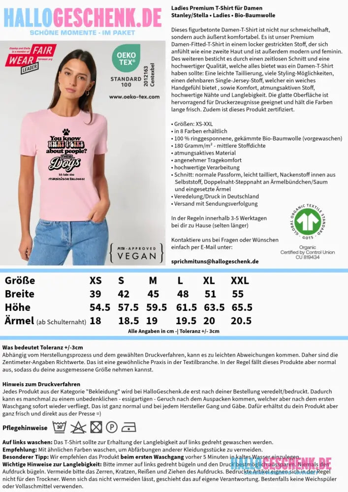 Their Dogs • Hund • Passe den Text an • Ladies Premium T-Shirt XS-2XL aus Bio-Baumwolle für Damen • Exklusivdesign • personalisiert