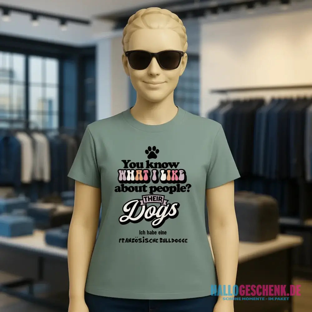 Their Dogs • Hund • Passe den Text an • Ladies Premium T-Shirt XS-2XL aus Bio-Baumwolle für Damen • Exklusivdesign • personalisiert