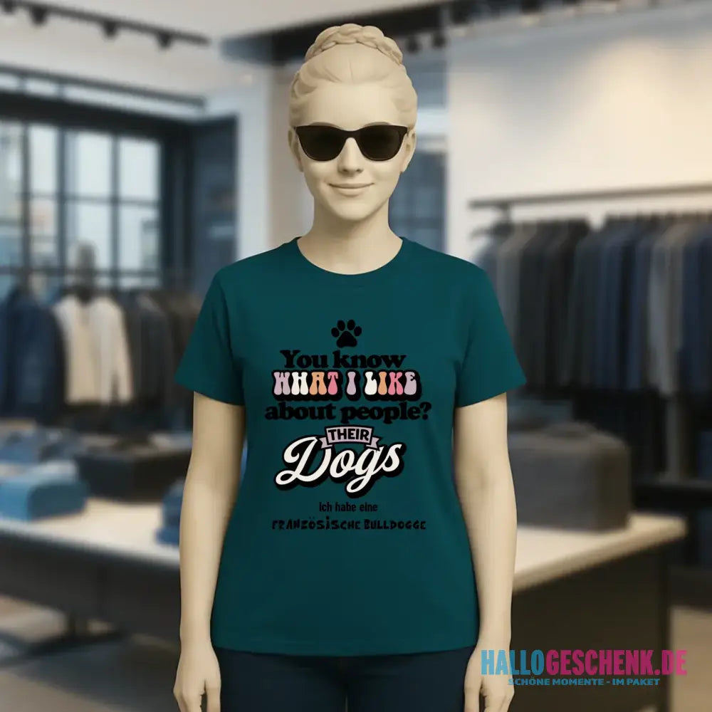 Their Dogs • Hund • Passe den Text an • Ladies Premium T-Shirt XS-2XL aus Bio-Baumwolle für Damen • Exklusivdesign • personalisiert