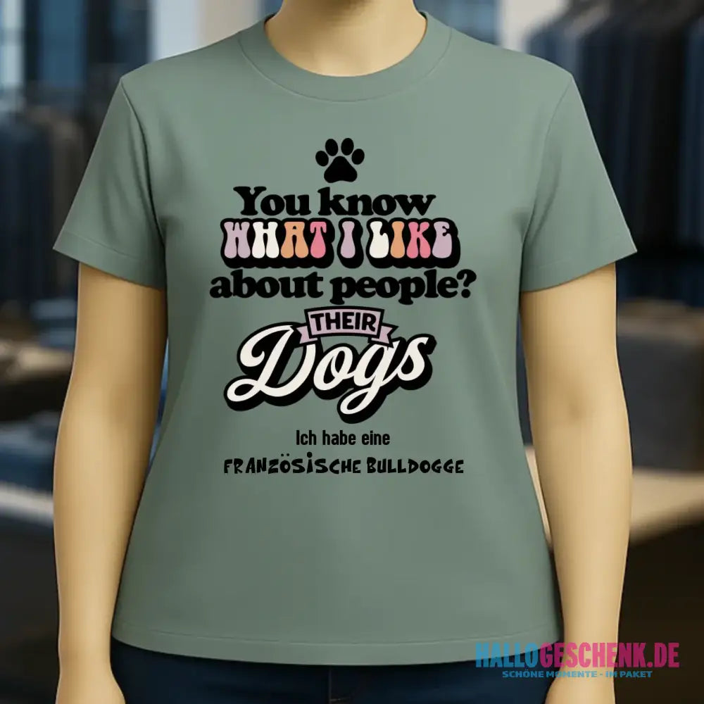 Their Dogs • Hund • Passe den Text an • Ladies Premium T-Shirt XS-2XL aus Bio-Baumwolle für Damen • Exklusivdesign • personalisiert