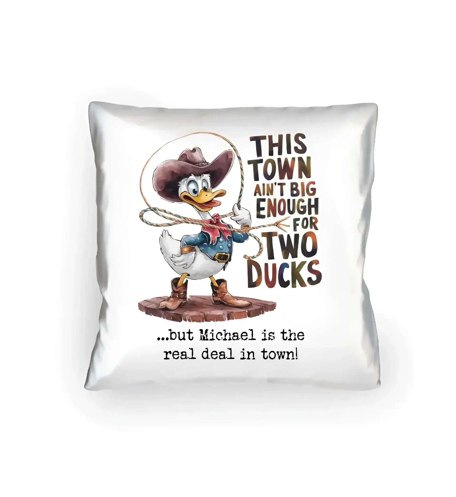 THIS TOWN 2 • DUCK • ENTE • Kissen 40x40 cm • Exklusivdesign • personalisiert - Kissen 40x40 cm / White / 40cm-x-40cm