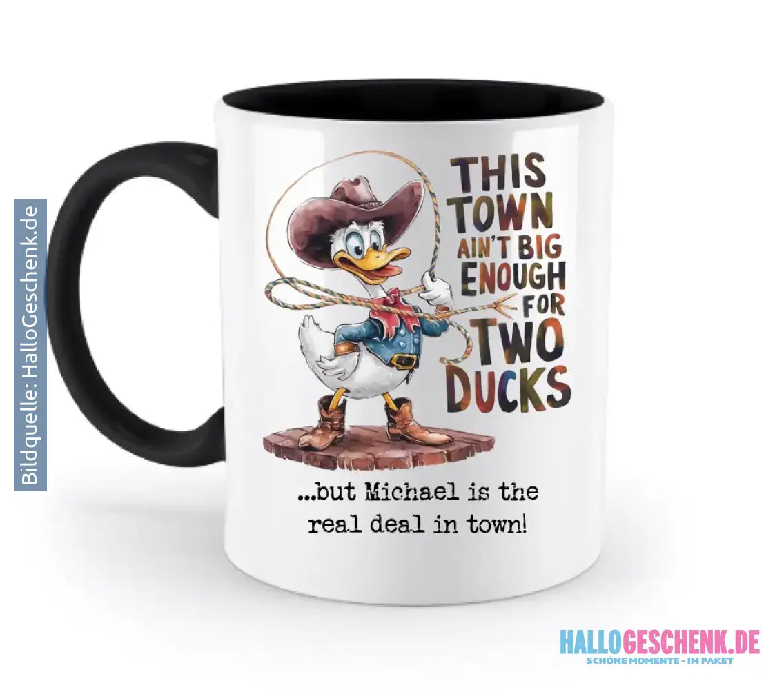 THIS TOWN 2 • DUCK • ENTE • zweifarbige Tasse • Exklusivdesign • personalisiert - zweifarbige Tasse