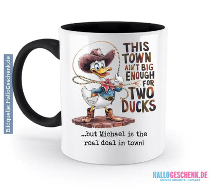 THIS TOWN 2 • DUCK • ENTE • zweifarbige Tasse • Exklusivdesign • personalisiert - zweifarbige Tasse