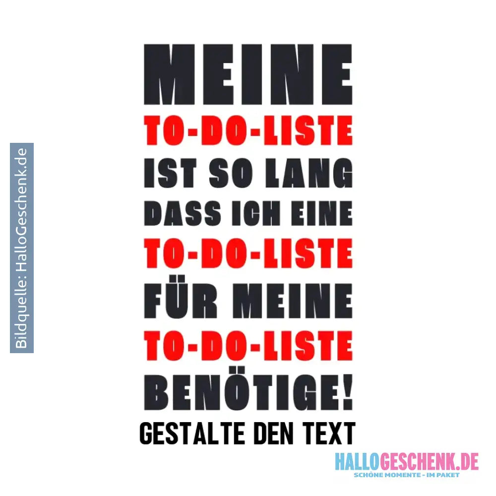 TO DO LISTE • STICKER 20x20 cm (Aufkleber) • Exklusivdesign • personalisiert - White / OneSize / ausgestanzter Sticker