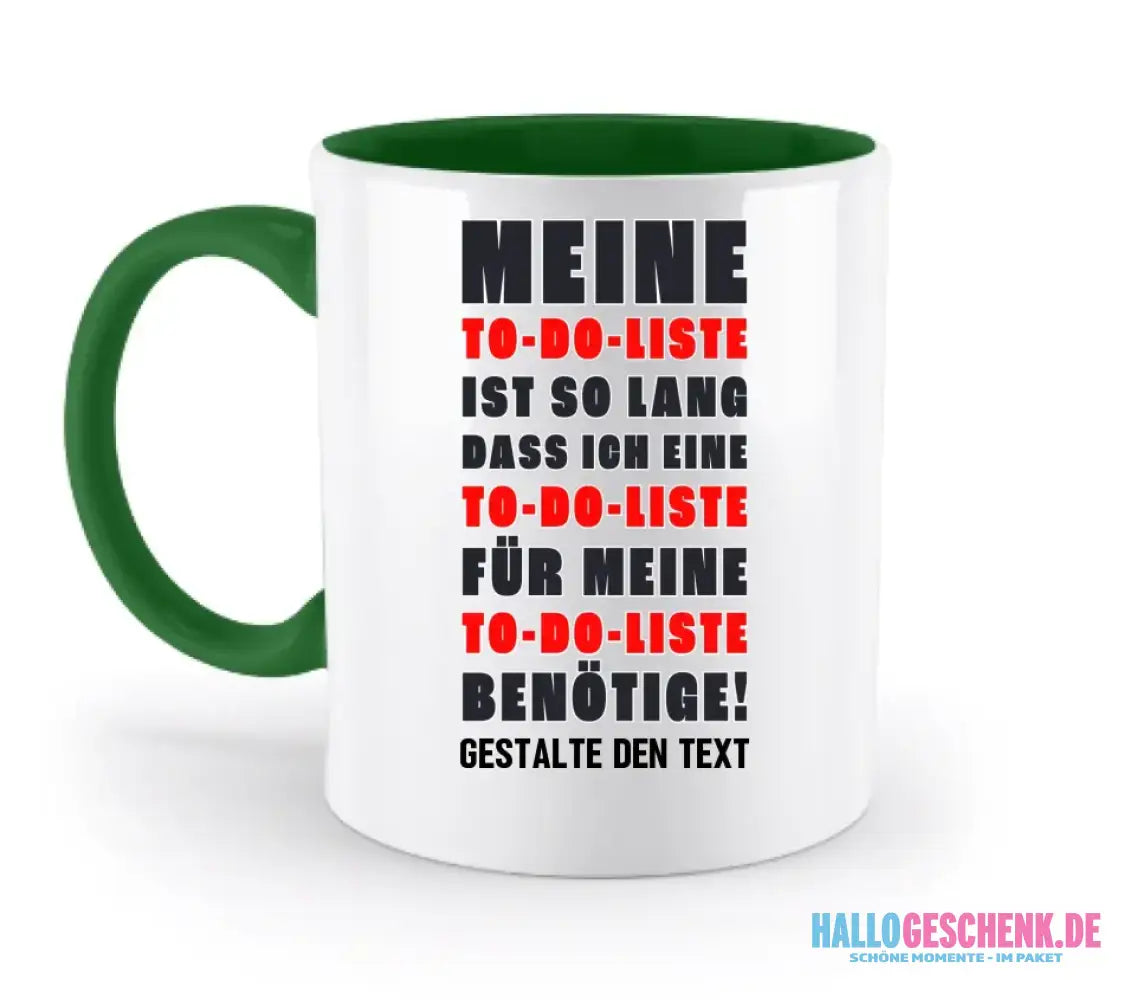 TO DO LISTE • zweifarbige Tasse • Exklusivdesign • personalisiert