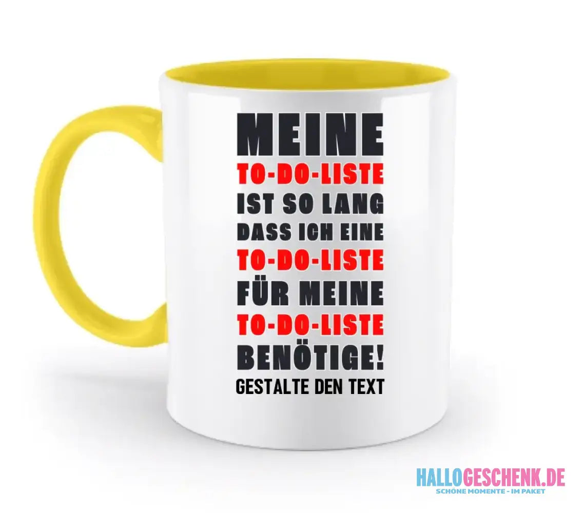 TO DO LISTE • zweifarbige Tasse • Exklusivdesign • personalisiert