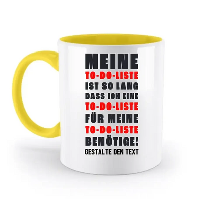TO DO LISTE • zweifarbige Tasse • Exklusivdesign • personalisiert