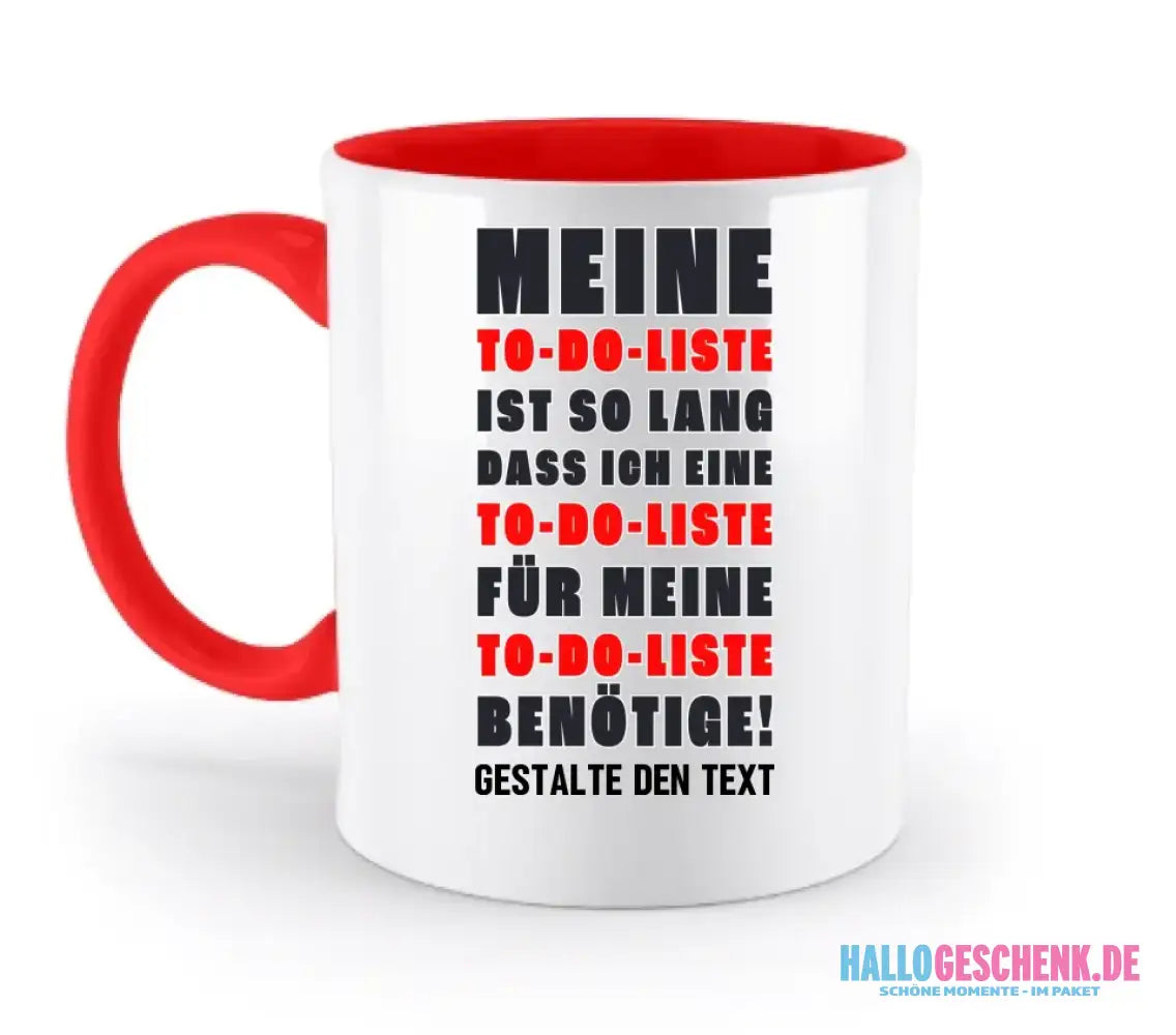 TO DO LISTE • zweifarbige Tasse • Exklusivdesign • personalisiert