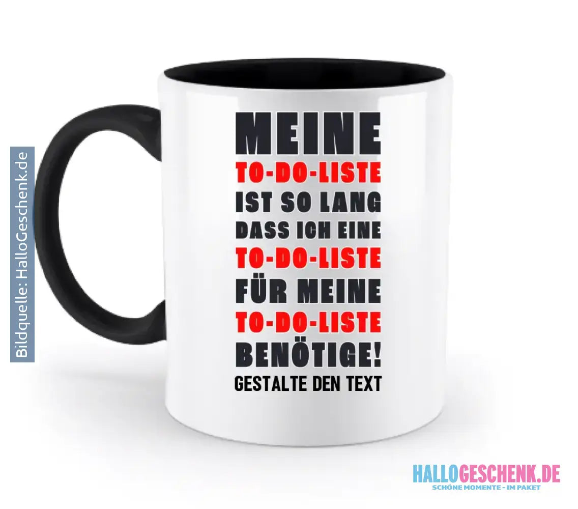 TO DO LISTE • zweifarbige Tasse • Exklusivdesign • personalisiert