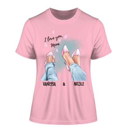 Tochter & Mutter • Schuhe • Beste Mama • Ladies Premium T-Shirt XS - 2XL aus Bio - Baumwolle für Damen • Exklusivdesign • personalisiert • Motivauswahl • personalisierbar von HalloGeschenk.de