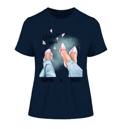 Tochter & Mutter • Schuhe • Beste Mama • Ladies Premium T-Shirt XS - 2XL aus Bio - Baumwolle für Damen • Exklusivdesign • personalisiert • Motivauswahl • personalisierbar von HalloGeschenk.de