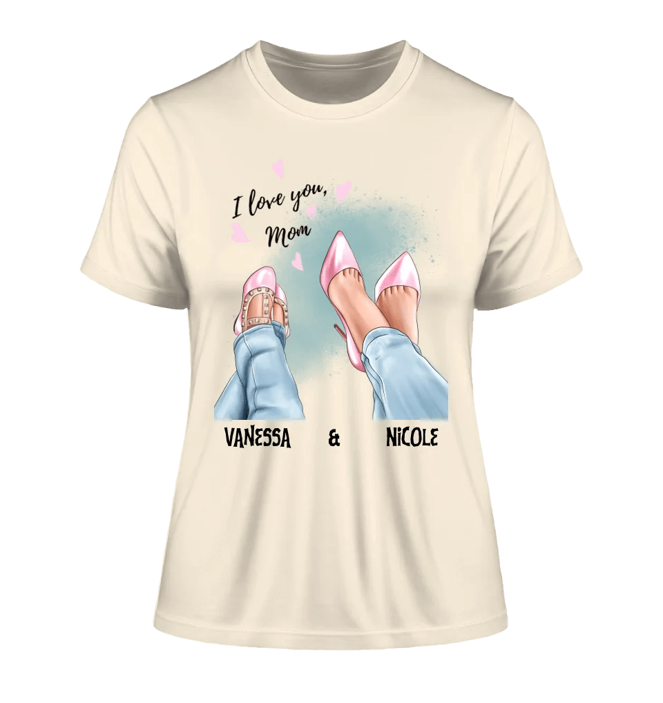 Tochter & Mutter • Schuhe • Beste Mama • Ladies Premium T-Shirt XS - 2XL aus Bio - Baumwolle für Damen • Exklusivdesign • personalisiert • Motivauswahl • personalisierbar von HalloGeschenk.de