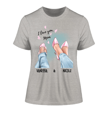 Tochter & Mutter • Schuhe • Beste Mama • Ladies Premium T-Shirt XS - 2XL aus Bio - Baumwolle für Damen • Exklusivdesign • personalisiert • Motivauswahl • personalisierbar von HalloGeschenk.de