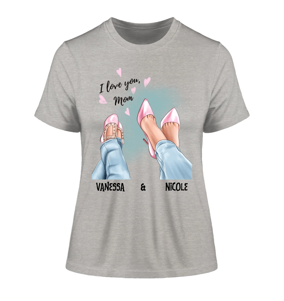 Tochter & Mutter • Schuhe • Beste Mama • Ladies Premium T-Shirt XS - 2XL aus Bio - Baumwolle für Damen • Exklusivdesign • personalisiert • Motivauswahl • personalisierbar von HalloGeschenk.de