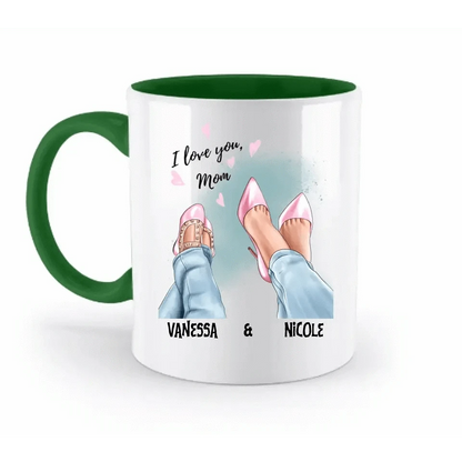 Tochter & Mutter • Schuhe • Beste Mama • zweifarbige Tasse • Exklusivdesign • personalisiert
