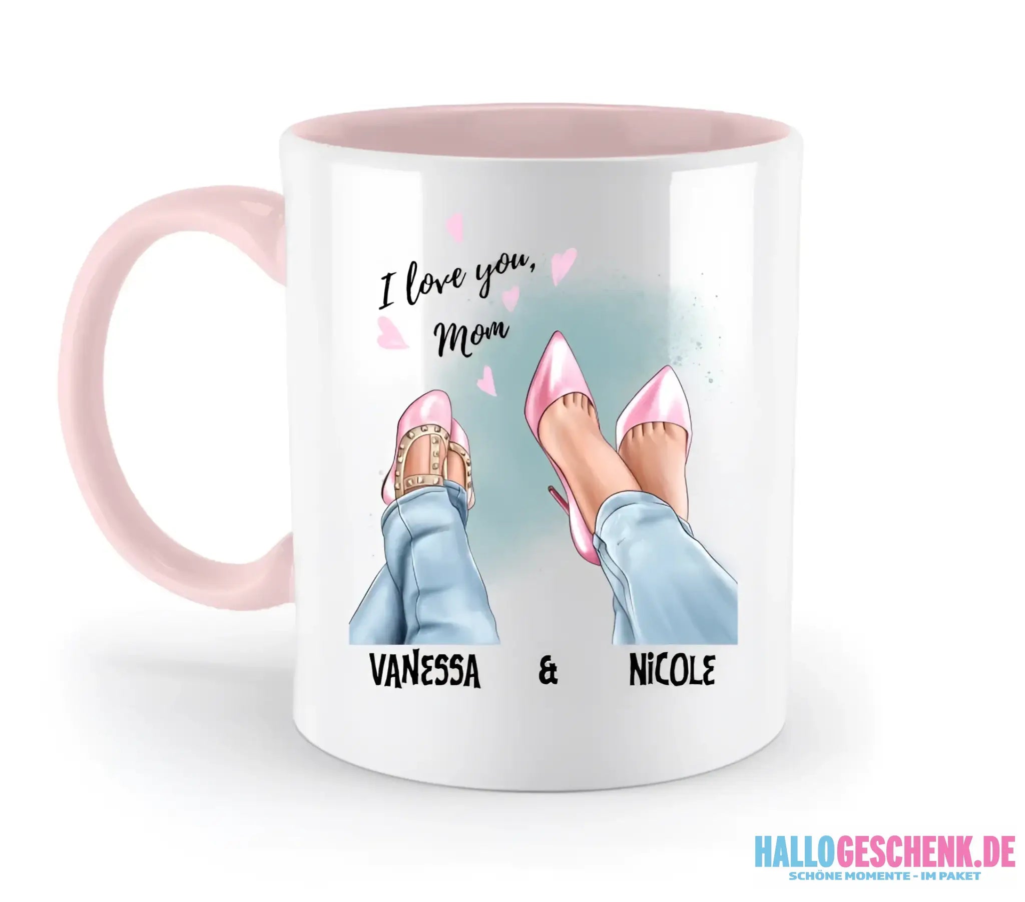 Tochter & Mutter • Schuhe • Beste Mama • zweifarbige Tasse • Exklusivdesign • personalisiert - zweifarbige Tasse