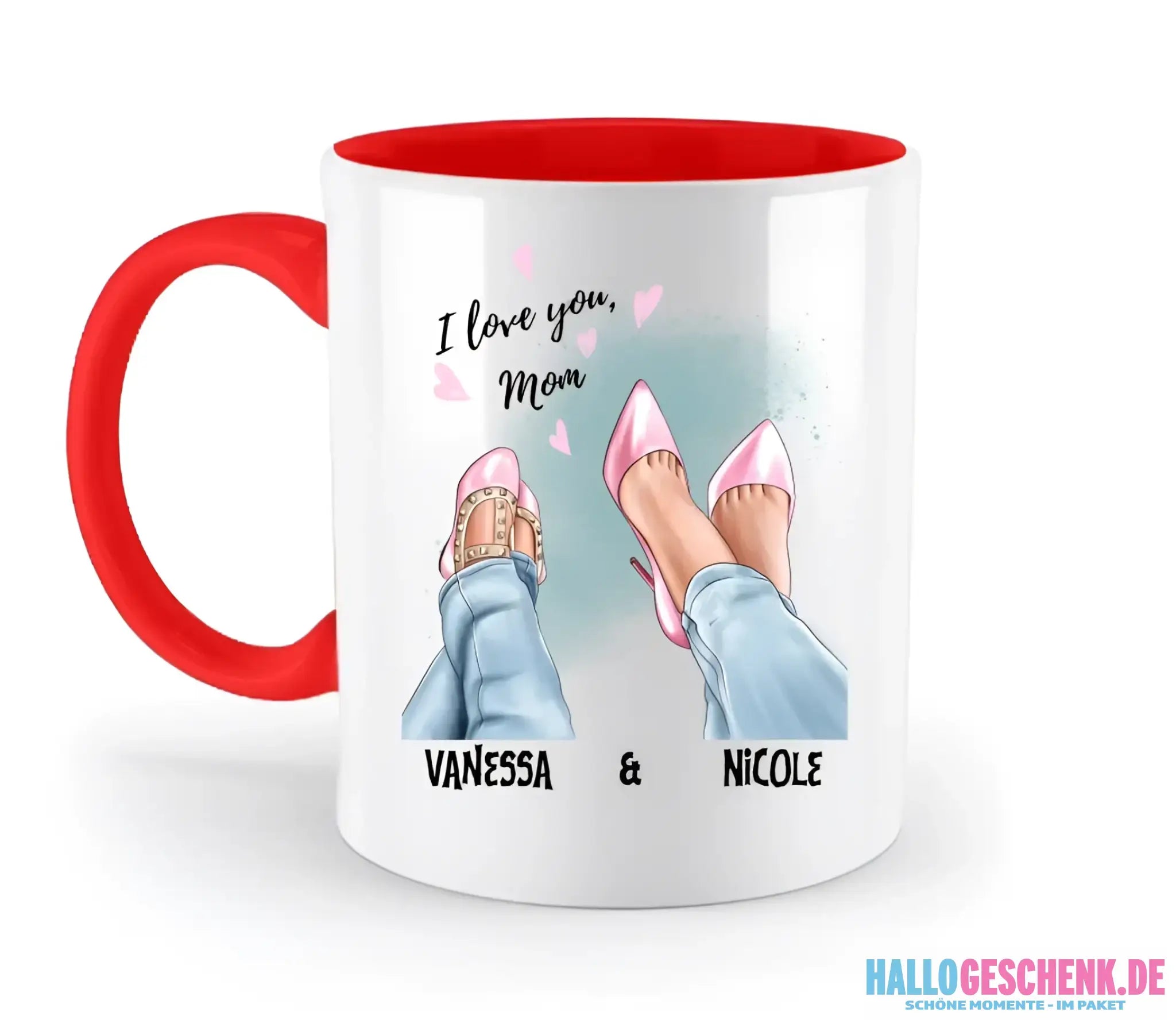 Tochter & Mutter • Schuhe • Beste Mama • zweifarbige Tasse • Exklusivdesign • personalisiert - zweifarbige Tasse