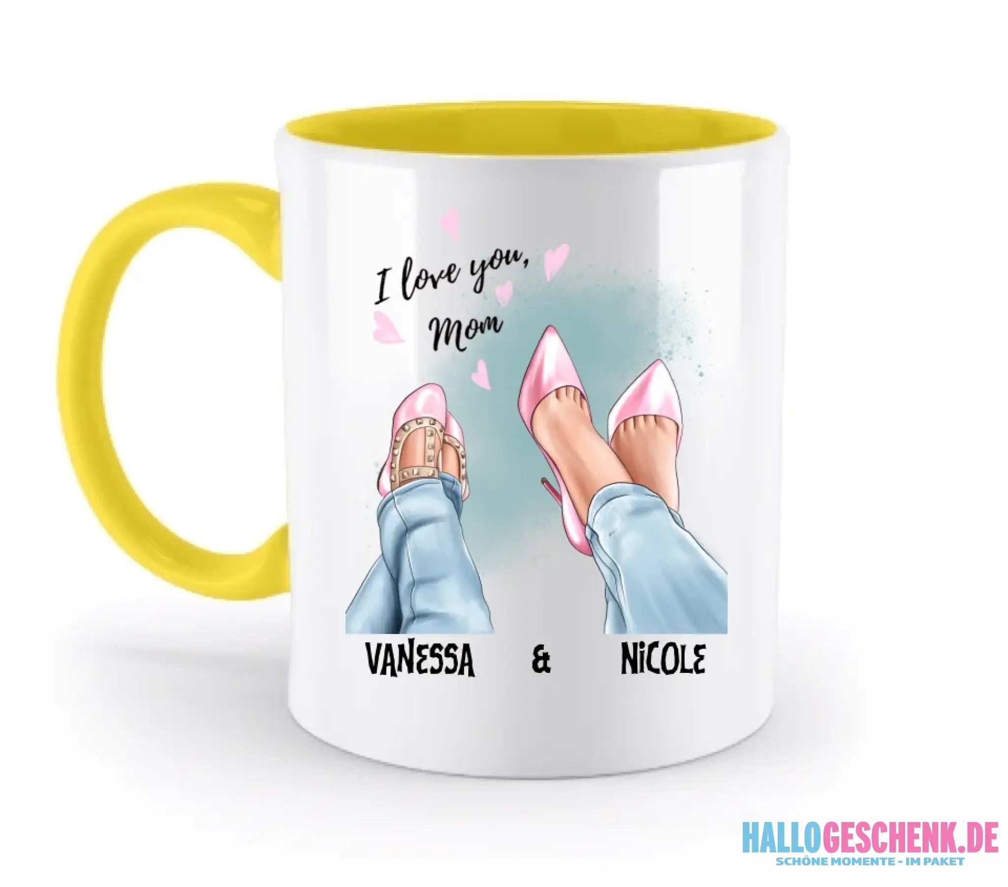 Tochter & Mutter • Schuhe • Beste Mama • zweifarbige Tasse • Exklusivdesign • personalisiert - zweifarbige Tasse