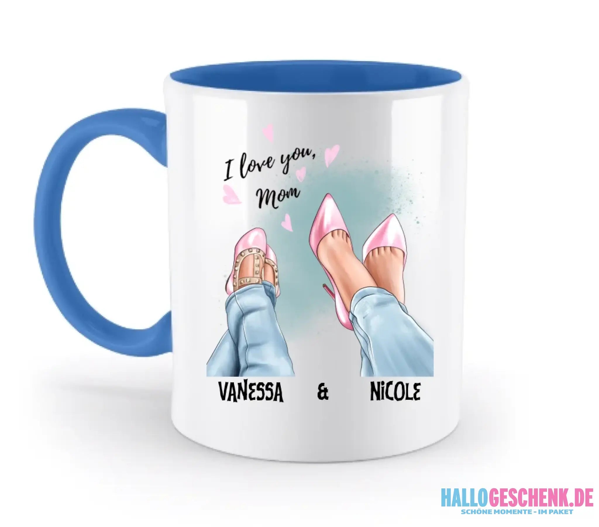 Tochter & Mutter • Schuhe • Beste Mama • zweifarbige Tasse • Exklusivdesign • personalisiert - zweifarbige Tasse