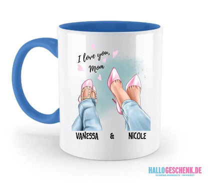 Tochter & Mutter • Schuhe • Beste Mama • zweifarbige Tasse • Exklusivdesign • personalisiert - zweifarbige Tasse