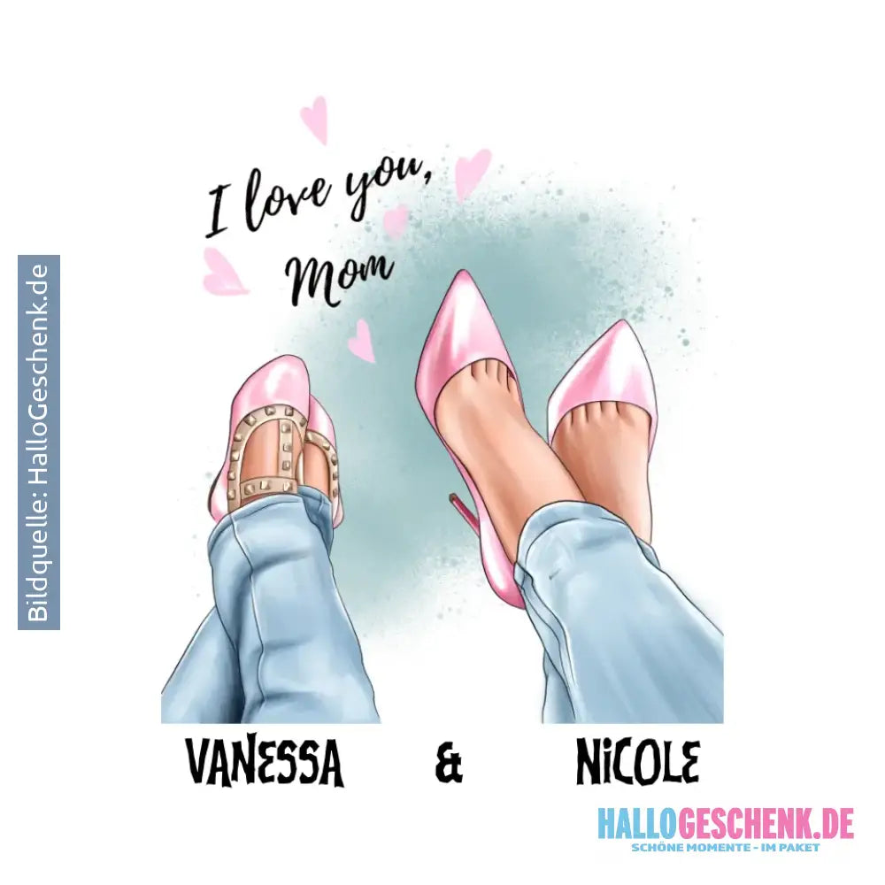 Tochter & Mutter • Schuhe • STICKER 20x20 cm (Aufkleber) - White / OneSize / ausgestanzter Sticker 20x20 cm (Aufkleber)