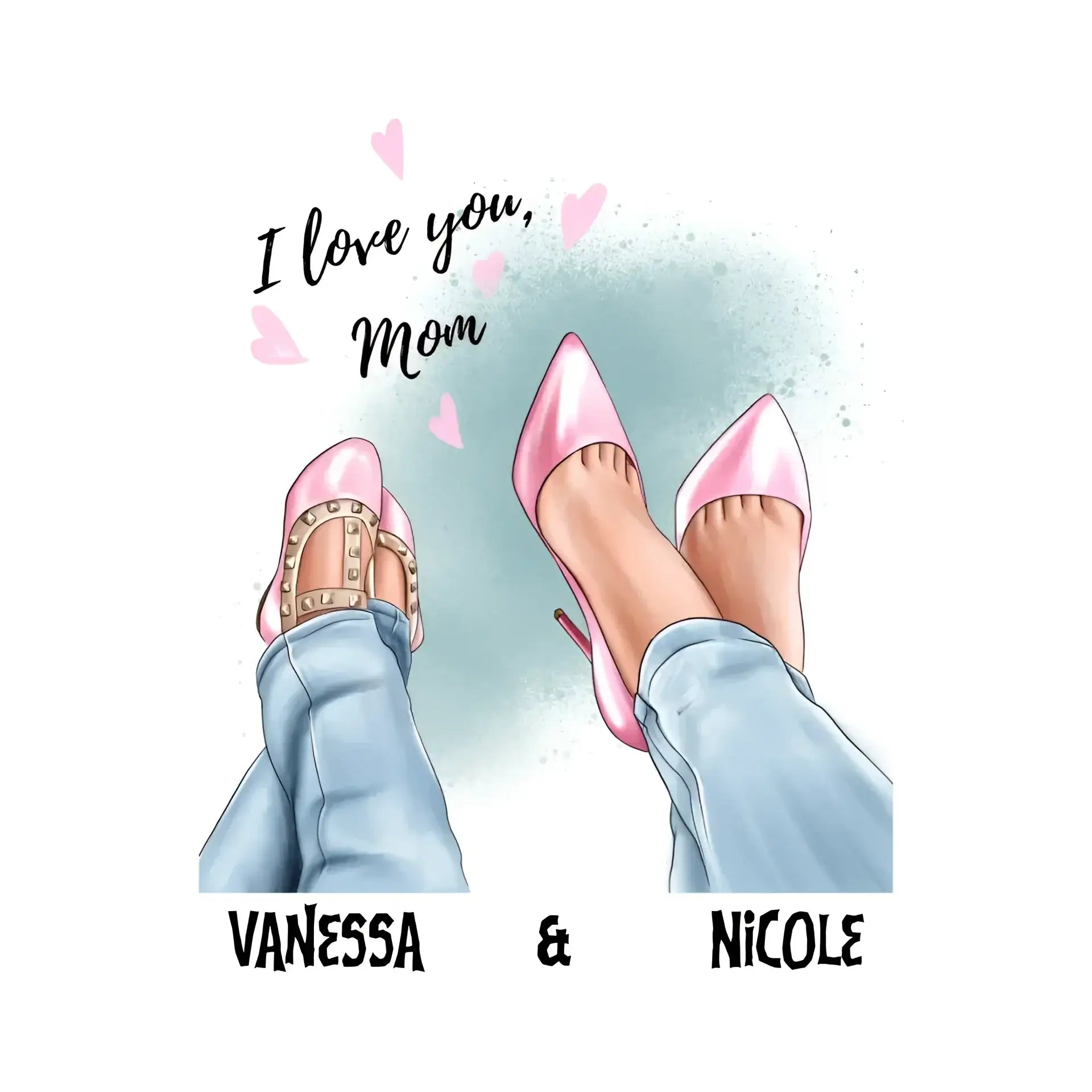 Tochter & Mutter • Schuhe • STICKER 20x20 cm (Aufkleber) - White / OneSize / ausgestanzter Sticker 20x20 cm (Aufkleber)